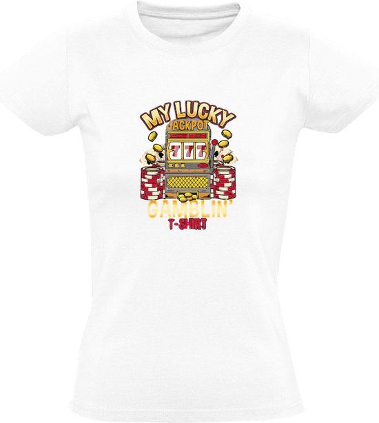 Sol's Jackpot Dames T-shirt - Casino - 5XL - Wit
