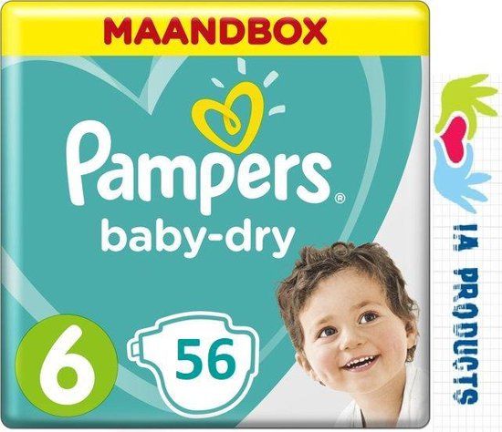 Pampers Baby-Dry Luiers - Maat 6 - 56 Stuks