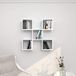 Homemania Spider rek wit van melamine in E1 kwaliteit met ABS-rand 0,4 mm, designmeubel voor woonkamer, kantoor, slaapkamer, rek