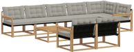 vidaXL Hoek loungeset 9-delig Wit et gris clair Acacia