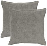 vidaXL Kussensloop 2 st houten lichtgrijs 55 x 55 cm nep konijnenbont