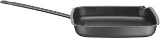 HENDI Vierkante grillpan – carbon staal – 480x282x80 mm – ergonomische handgreep – geïntegreerde tuit