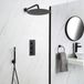 Hudson Reed - Kit de douche - Mitigeur thermostatique encastrable 2 fonctions, pommeau de douche rond Ø30cm et douchette - Noir - Nox