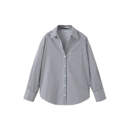 Mango gestreepte blouse - donkerblauw