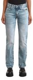 G-STAR Lennoxx Slim Straight damesbroek, kleur blauw, maat: taille 25, binnenbeenlengte 30