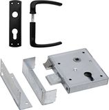 Dulimex DX UKS DS PZ Poortslot met Dagschoot Zwart Doornmaat 60mm Profielcilinder Links en Rechts Bruikbaar Tuinpoort Hekwerk Buitenslot