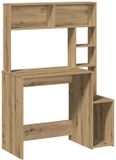 vidaXL Bureau met schappen, 100x45x140 cm, bewerkt hout, artisanaal eiken