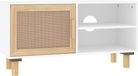 vidaXL Meuble TV 80x30x40 cm pin massif et rotin blanc