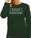 Bellatio Decorations Bol Glitter foute kersttrui groen Merry Christmas glitter steentjes/ rhinestones voor dames - Glitter kerstkleding/ outfit M