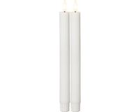 Star Trading LED kaars Flame Stripe set van 2 gemaakt van was, wit