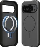 kwmobile Schokabsorberend telefoonhoesje voor Google Pixel 10 / Pixel 10 Pro / Pixel 9 / Pixel 9 Pro — TPU-bumper met verhoogde rand, MagSafe-compatibel — donkergrijs