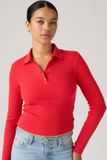 Levi's Rory polo à manches longues - Femme - XS - Rouge / True Red