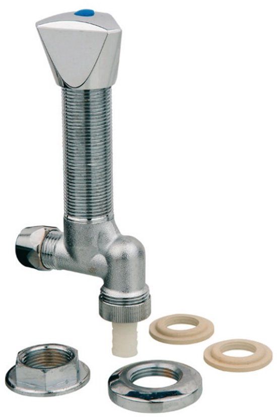 KIRCHHOFF Hoekstopkraan - 1/2" x 10 mmQ/10-50 mm - Met Terugslagklep