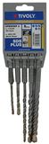 TIVOLY 10931070001 - Pack TECHNIC SPEEDER 2 Set SDS-Plus 2 snijkanten SDS+ 2 sneden: L110 Ø 5-6 / L160 Ø 6-8-10 mm (5 stuks)