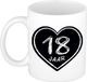 Bellatio Decorations cadeau mok/beker - 18 jaar - verjaardag - keramiek - 300 ml
