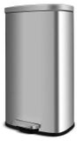 Poubelle - Poubelle à pédale avec fermeture douce - 30 litres - Inox - Rectangulaire - Argent
