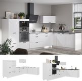 Vicco Hoekkeuken Fame-Line, Wit Landhuis/Wit, 347 x 207 cm