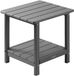 Vevor Table d'appoint Table de jardin en plastique Table de balcon 2 étagères 45x38x44cm Gris