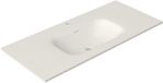 Saniclass Flow Meubelwastafel - 101x46x1.5cm - overloop - 1 wasbak midden - 1 kraangat - solid surface wit mat