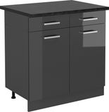 Vicco R-Line Keukenonderkast – 80 cm, WB Antraciet Antraciet Hoogglans