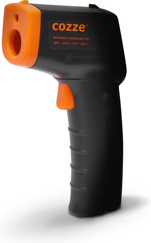 Cozze Thermometer Infrarood tot 530 Graden - Zwart - Kunststof