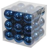 Othmar Decorations kerstballen - 27x - 4 cm - blauw - kunststof