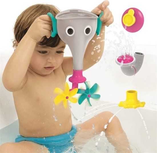 Yookidoo Baby Badspeeltje Plezier met de Olifant Douche Funelefun Grijs