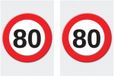 Bellatio Decorations Verjaardag deurposter - 2x - 80 jaar - stopbord - 59 x 84 cm