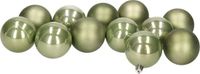 Merkloos / Sans marque Kaemingk B.V. Kerstballen - 12 stuks - kunststof - groen - 6 cm
