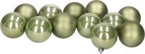 Merkloos / Sans marque Kaemingk B.V. Kerstballen - 12 stuks - kunststof - groen - 6 cm