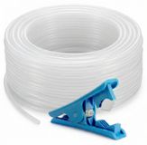 Tuyau PTFE Teflon avec raccord de tuyau - 8m - 2mm ID 4mm OD - filament 1.75mm pour extrudeuse d'imprimante 3D
