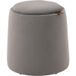 Pangivo Pouf de rangement 2-en-1 ottomane ronde en velours avec plateau gris foncé Ø44 x 47,5 cm