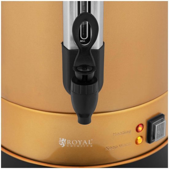 Royal Catering Koffiezetapparaat - 14 L - goudkleurig - royal_catering zwart, chroom