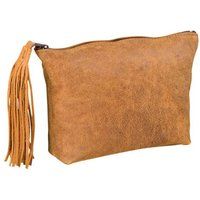 Elba 400033037 etui van leer met pompon, 17 x 14 x 1 cm, vintage