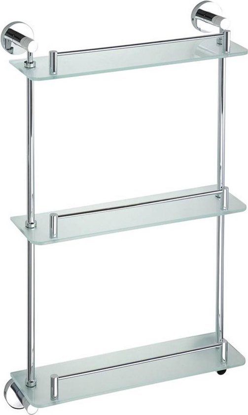 Sapho X-Round - Glazen planchette 3 laags, chroom/melk glas XR608