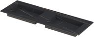 Wastafel INK Post Dubbele Wastafel Keramiek Zwart Mat 140x45x1 cm