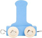 Small Foot Houten Lettertrein Blauw - I - 12 stuks