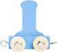 Small Foot Houten Lettertrein Blauw - I - 12 stuks