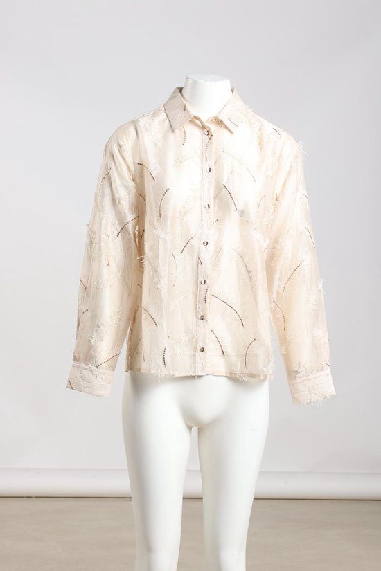 Nukus Aysha Blouse Feathers Zand M