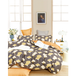 Parure de couette "imprimé double face" percale de coton peigné 80 fils/cm² pour lit 140 à 160