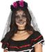 Merkloos Halloween diadeem met bloemen en sluier - zwart/paars