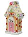 Decoris Bol Huis polyresin l16b12h28.5 cm roze