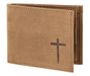 oxmox Leren portemonnee Leather RFID Protect Pocketbörse Freedom Cross Embossed Vintage Light Brown bruine