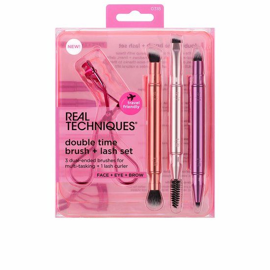 Real Techniques DOUBLE TIME BRUSH + LAST 4 Onderdelen Make-up Borstel set