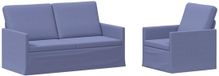 vidaXL Canapé 2 places Jean Bleu Tissu