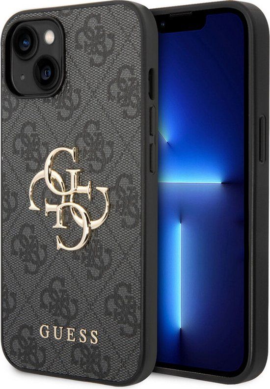 Guess 4G Metal Logo Back Case - Apple iPhone 15 - Grijs