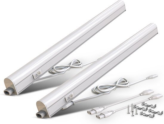 B.K.Licht - Set van 2 LED Keukenverlichting - l: 57.3 cm (uitbreidbaar met plug-in systeem) - 8W - 700lm - 4.000K neutral wit - kastverlichting - onderbouwverlichting