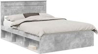 vidaXL Bedframe Massief Grenenhout Betongrijs 150 x 200 cm
