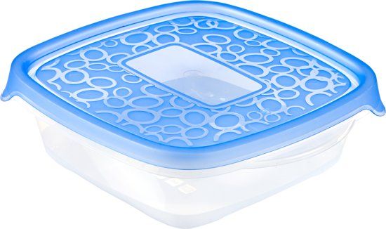 Curver Take away 2 Vershouddozenset - 5x 0.6 l - Vierkant - Translucent Blauw