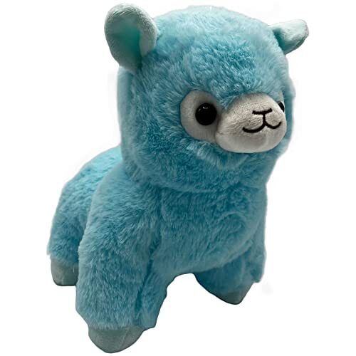 2iX Lama knuffeldier - alpaca pluche dier - pluche slama 26 cm (blauw)